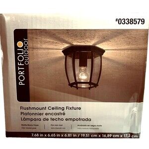 Portfolio Flushmount Ceiling Fixture #0338579 Matte Black Finish New Boxed